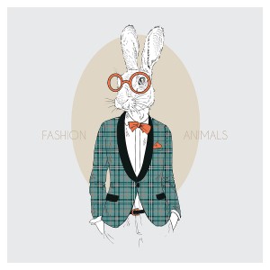 Картина Кролик в пиджаке 650*650