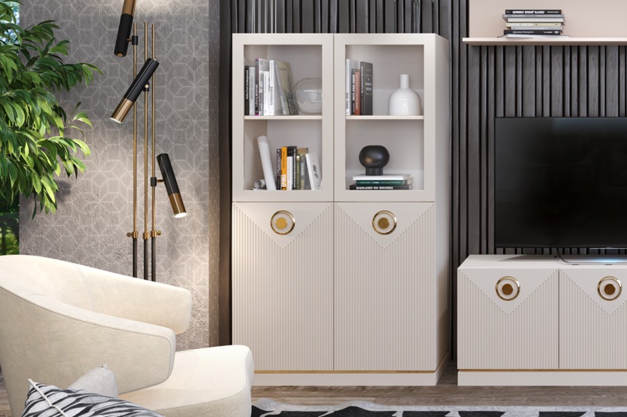 Шкаф-витрина двухдверный низкий КАПРИ