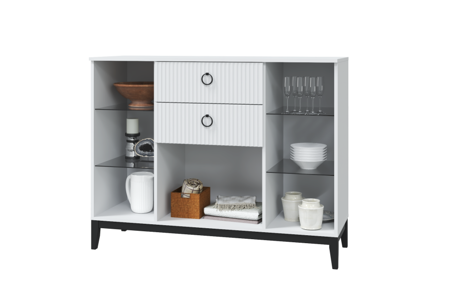 Комод с 2 стекл. дв. Шарлиз