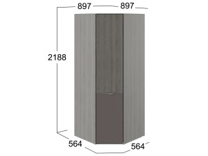Шкаф угловой фасад ЛКП Либерти