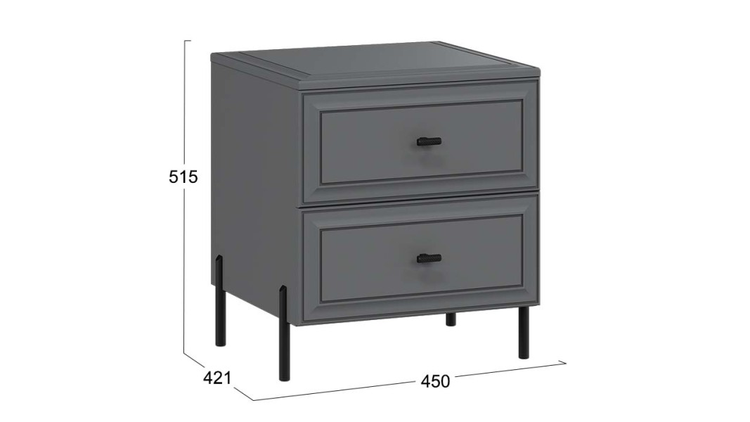 Тумба прикроватная «Пандора» - 414.005.000 Серый графит, Графит матовый