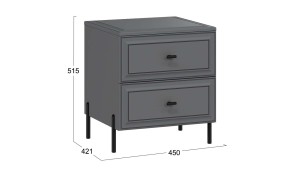 Тумба прикроватная «Пандора» - 414.005.000 Серый графит, Графит матовый