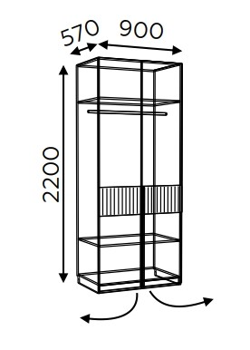 Шкаф двухдверный Моника 1 Распродажа
