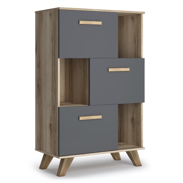 Шкаф низкий с нишами Вега Скандинавия