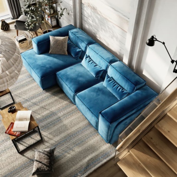 Диван-кровать трехместный с боковинами и оттоманкой Беленс